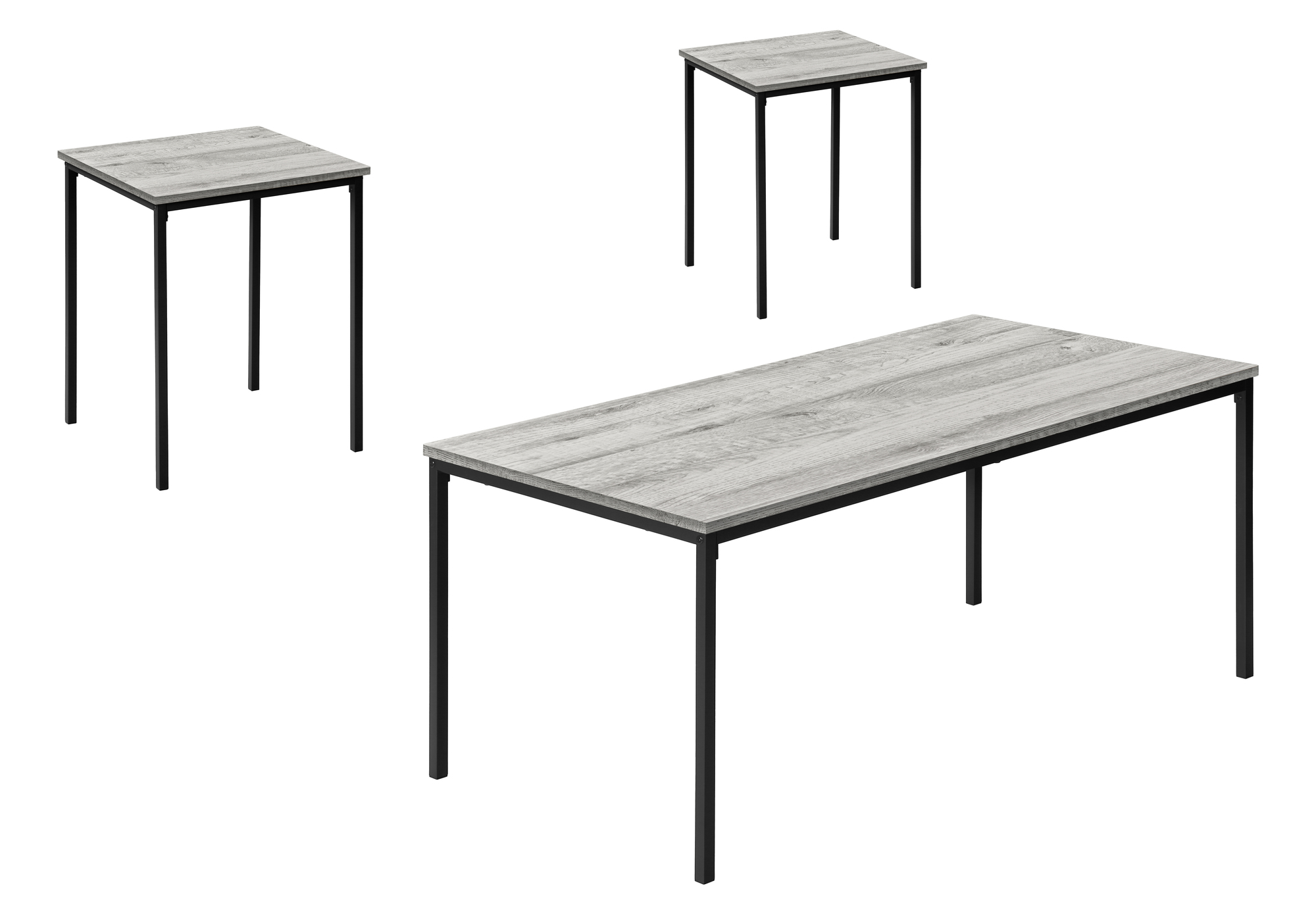 TABLE SET - 3PCS SET / GREY / BLACK METAL